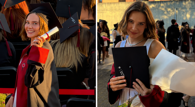 Famous actor Alina Boz graduated and received her diploma.