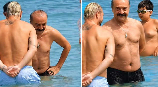 Yılmaz Erdoğan and Caner Erkin danced halay in the sea in Alaçatı.