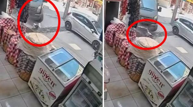 The cargo van ran over the child, those moments captured on camera.