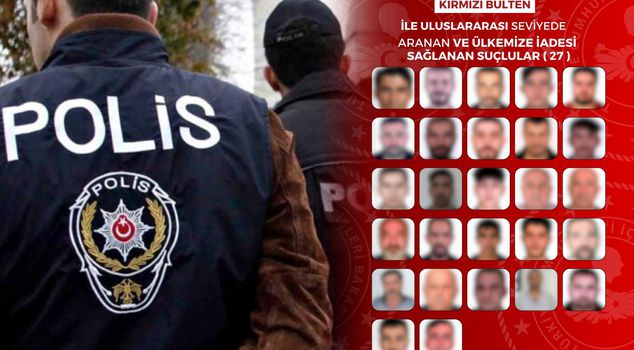 65 suspects wanted with a red notice have been brought to Turkey.
