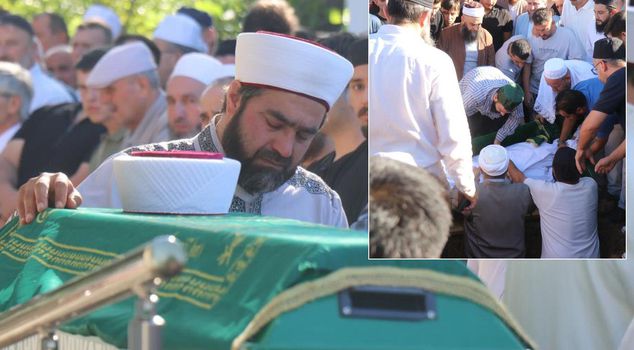 The imam father's hardest duty! He led the funeral prayer for his son of military age.