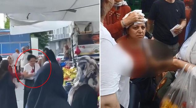 Images from the neighborhood market: She broke the woman's head with a plank in a fight over 