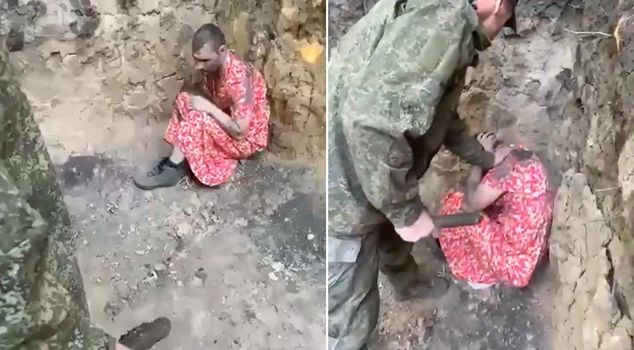 They dressed the soldier who fled from the front in women's clothing and beat him.
