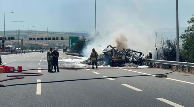 Huge truck turned to ashes: Only these images remain