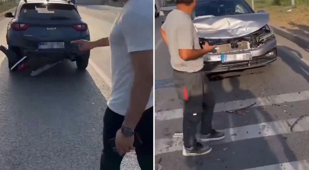 A car worth 900 thousand liras totaled a vehicle worth 2.7 million liras.