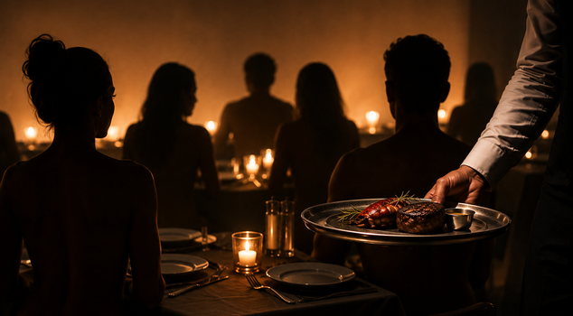 The restaurant's new concept is a hit: Whoever enters takes off their clothes.