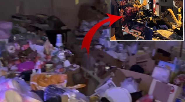 The woman, from whom neighbors had no news, was found among piles of garbage at home.