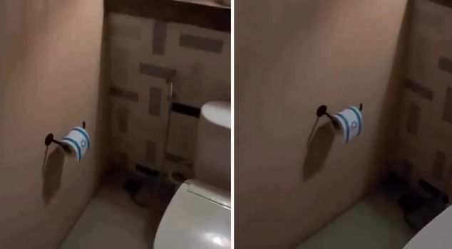 Replaced toilet paper with the Israeli flag