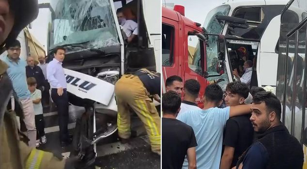 A passenger bus crashed into an IETT bus in Istanbul! Many injured.
