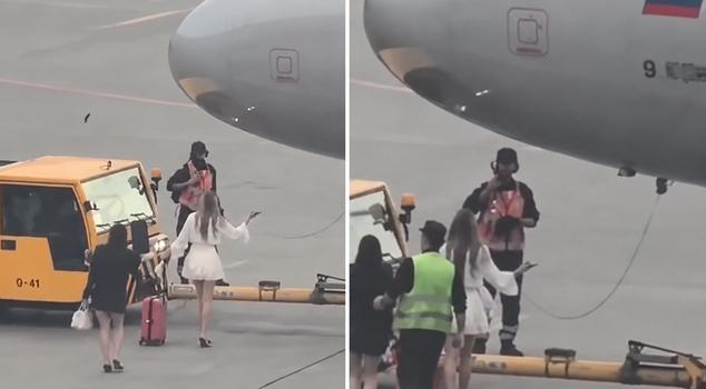 Passengers running to the apron in Moscow to not miss their plane turned out to be Turkish: Turns out they were trying to make it to a wedding!