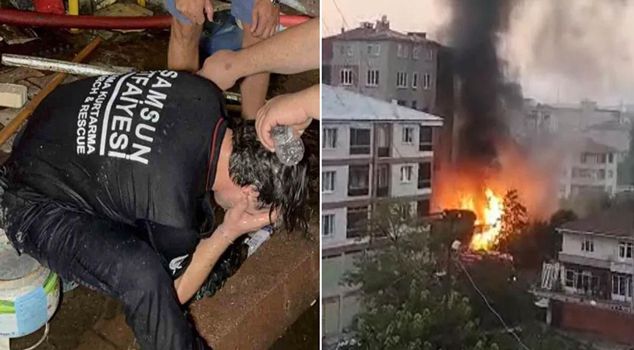 The tubes burst one after another, leaving 4 people hospitalized.