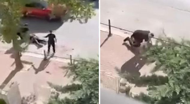 He killed his enemy he encountered on the road with a knife.