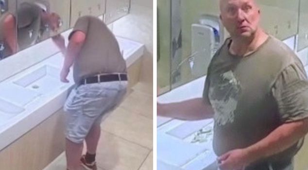 He punched the mirror when he couldn't find soap in the mall restroom.