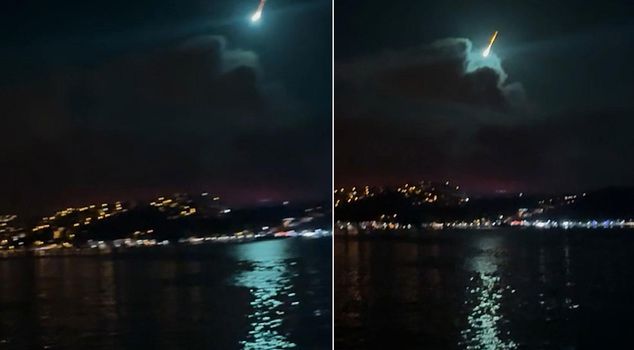 Perseid meteor shower over the Bosphorus captured on camera