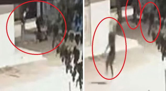Security camera footage of the pepper spray and knife murder in Kayseri has emerged.