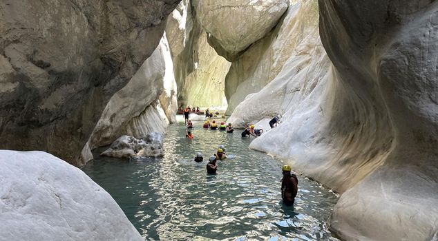 Göynük Canyon welcomes adventure enthusiasts seeking refuge from Antalya's heat.