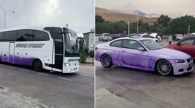 تطور جديد في حادثة طلاء العشرات من المركبات باللون البنفسجي! تم تحديد المسؤولين