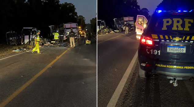 A bus and a truck collided head-on, killing 23 people.