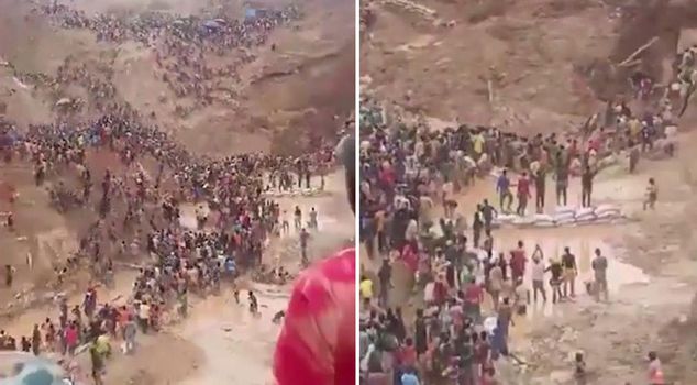 The moment the earth swallowed dozens of people alive, captured on camera