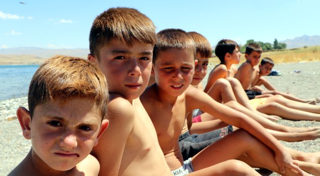 In the soda-laden waters of Lake Van, the children's hair turned blonde again.