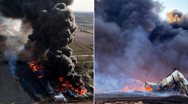 Fearsome fire at recycling facility in Tekirdağ: 4 homes and a car burned