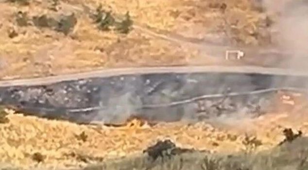 Момент начала пожара в Мамаке попал на камеру