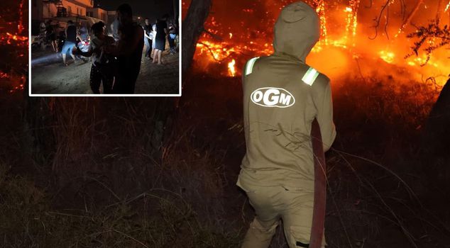 اندلع حريق الغابات في فتحية وامتد إلى المنازل