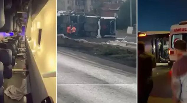 В Стамбуле перевернулся служебный автобус, перевозивший людей на работу: 15 пострадавших