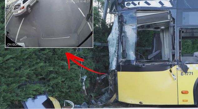 The IETT bus accident in which 2 people died was captured on the vehicle's interior camera.