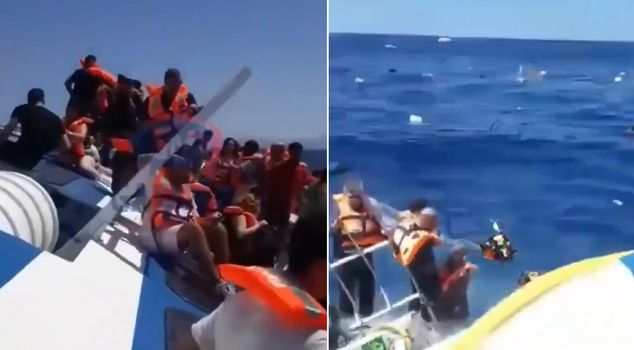 صور مرعبة من السفينة التي انقلبت قبالة غيرني: نحن نغرق...