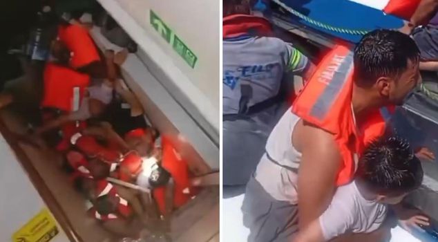 The moment the capsized ship in Girne listed to its side captured on camera
