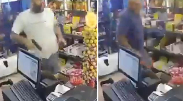 الهجوم المروع في السوق على الكاميرا