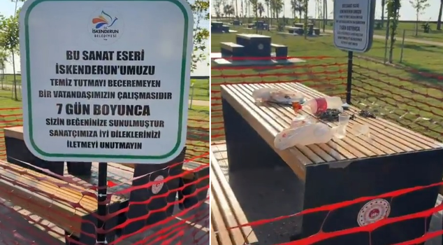Striking environmental message from İskenderun Municipality: They displayed the garbage
