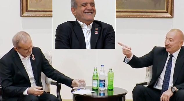When Aliyev saw it on Pezeshkian's desk, he couldn't resist! The Turkish dialogue made everyone laugh.