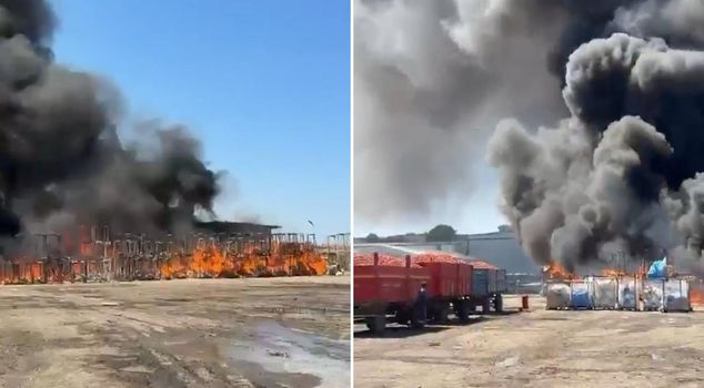 A terrifying fire in a factory in Bursa! Flames engulfed everything.