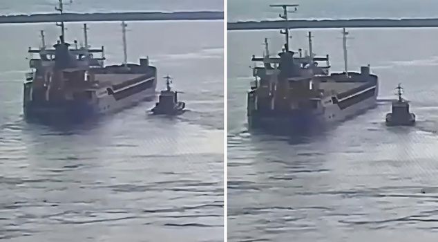 Footage of the moment the ship Tuğberk İmamoğlu departed from İskenderun has emerged.