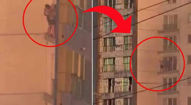 Fire panic at a housing complex in Esenyurt: Father and son came to the window and waited to be rescued.