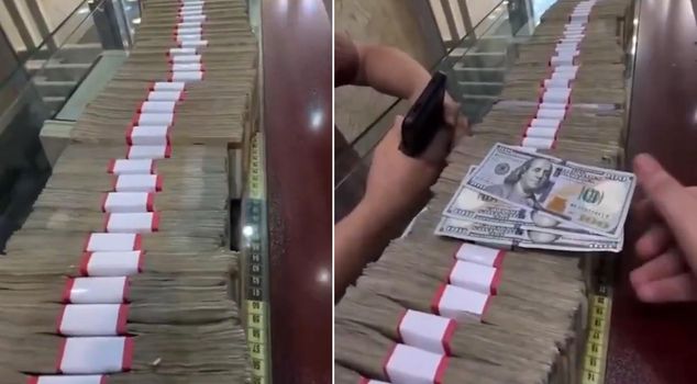 Not a wad, but meters of money! The equivalent of 300 dollars stunned those who saw it.