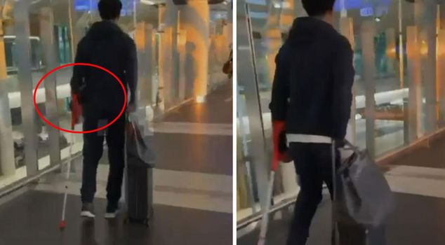 He wasn't smiling on the way to Rome! He returned to Istanbul on crutches.