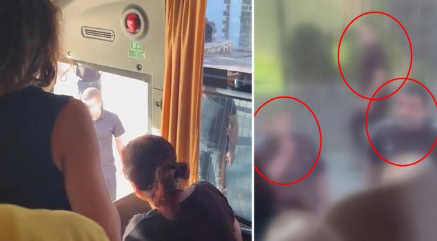 Moments of terror in Diyarbakır! They blocked the bus carrying health personnel and pounded on the windows.