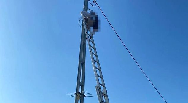 He climbed the pole for repairs! He was electrocuted and lost his life.