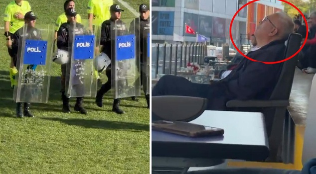 The referees came out with a police escort, the TFF observer slept in the stands.