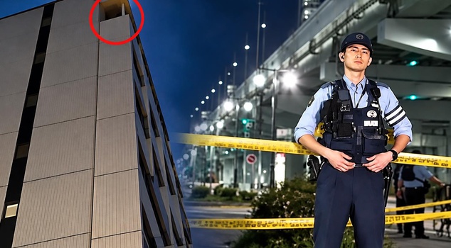 He jumped from the 11th floor! He survived, but the young girl he fell on died.
