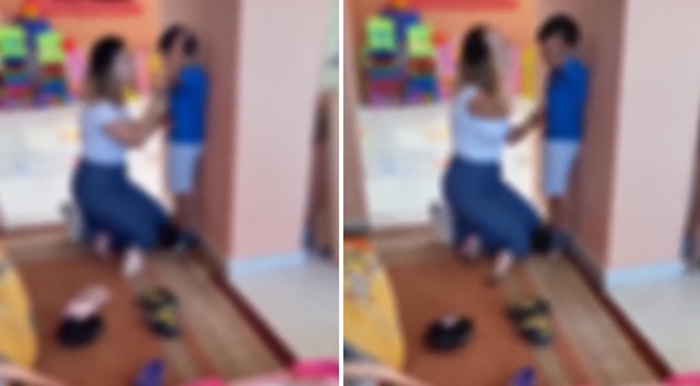 Violence against a 5-year-old child at kindergarten caught on camera! They hit him every time he cried for his mother.