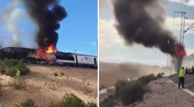 Fire on a high-speed train in Spain