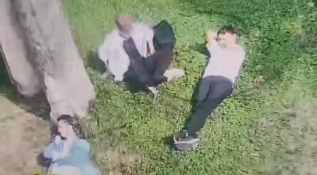 He crawled over to the man sleeping in the park, stole his phone, and left.