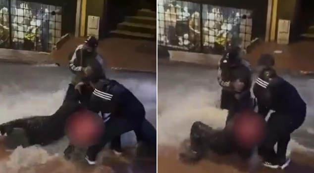 Flood horror in Beyoğlu! Woman dragged for meters, citizens came to her rescue.
