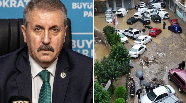 Condolence message from BBP leader Mustafa Destici for those who lost their lives in the flood.