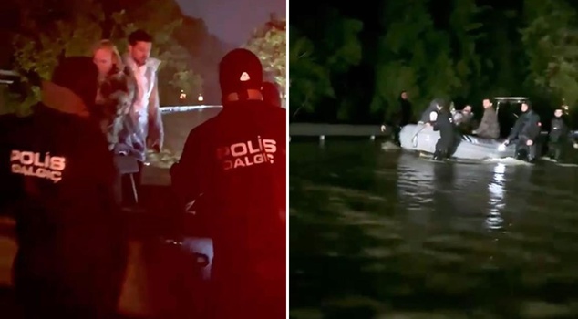 They were trapped in the flood! The moment Murat Boz and Demet Özdemir were rescued was caught on camera.