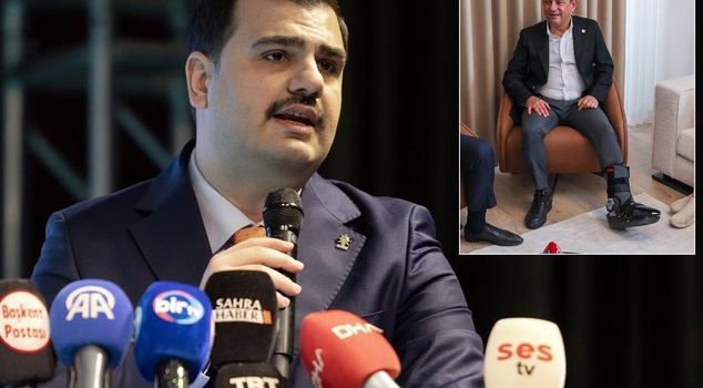 From AK Party General Secretary Eyyüp Kadir İnan to Özgür Özel: He should explain why he broke his foot in Manisa.